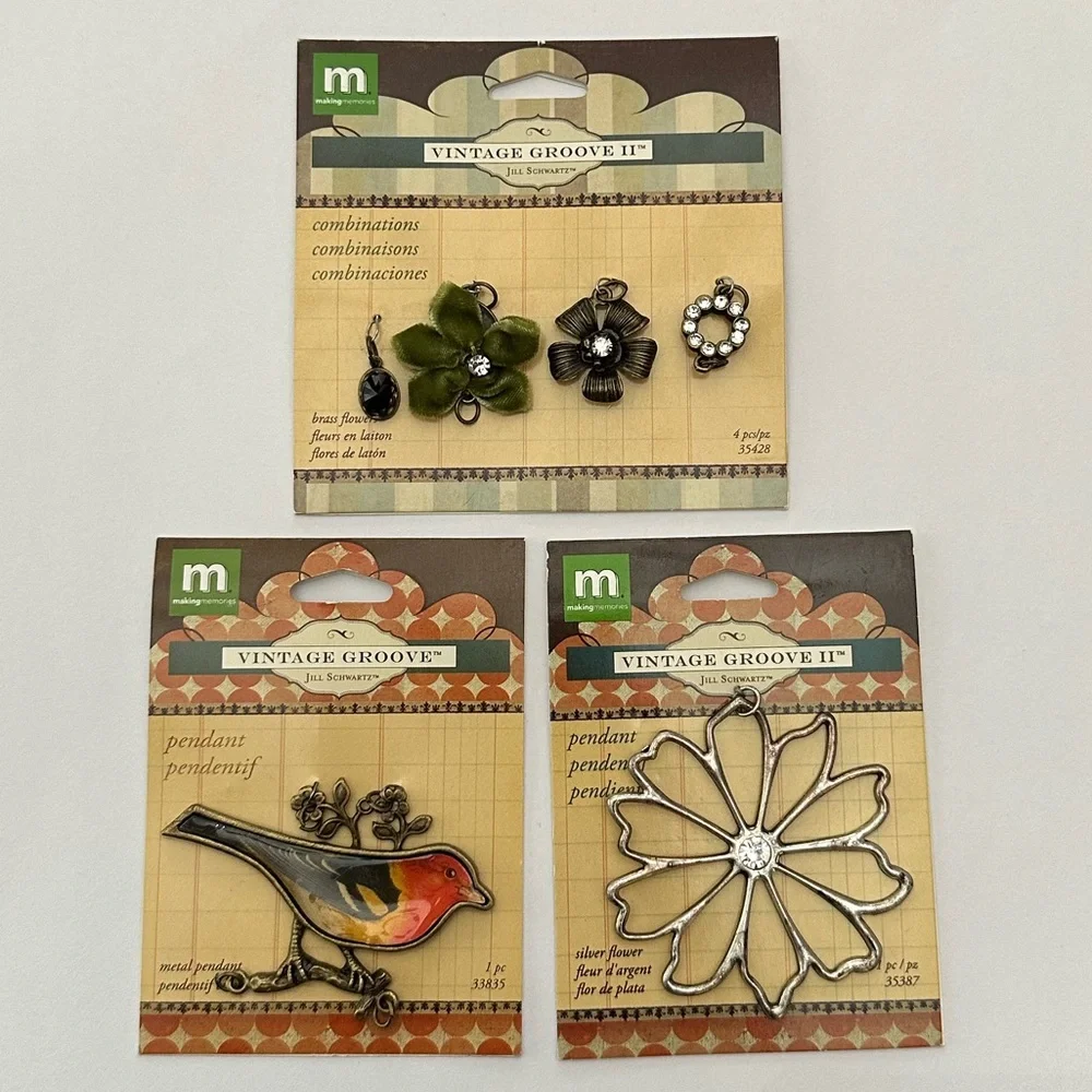 Making Memories Vintage Groove Jill Schwartz Craft Pendant Combinations Jewelry
